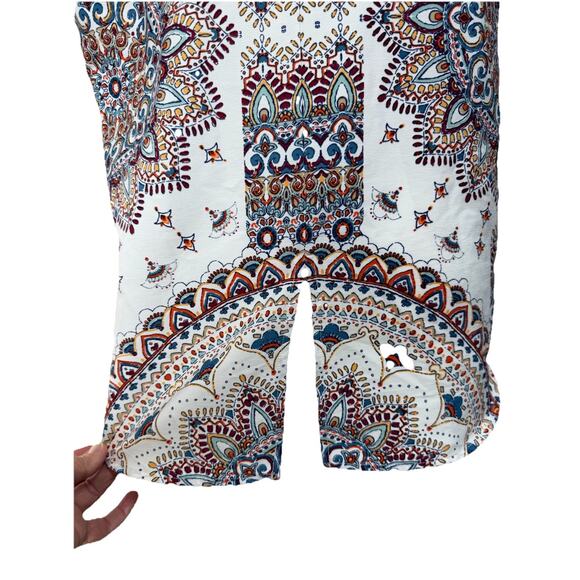 Women's Verse Top Blouse Sz L Sleeveless Lightweight Boho Aztec Print Pullover - Picture 6 of 12